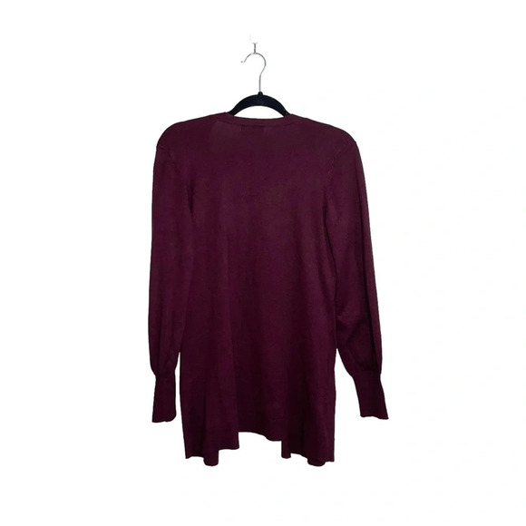 Maurices Burgundy Blouson Sleeve Open Front Cardigan Small Women’s - Picture 6 of 11
